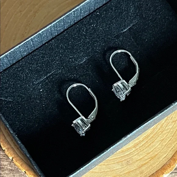 Moissanite 2 ct Silver 925 Crystal Drop Earrings